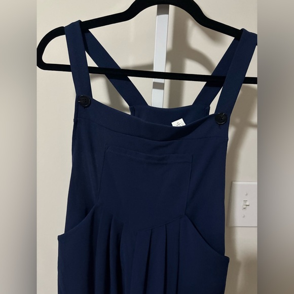 HALARA Pockets Waffle Casual Overalls Navy Blue - Picture 5 of 6